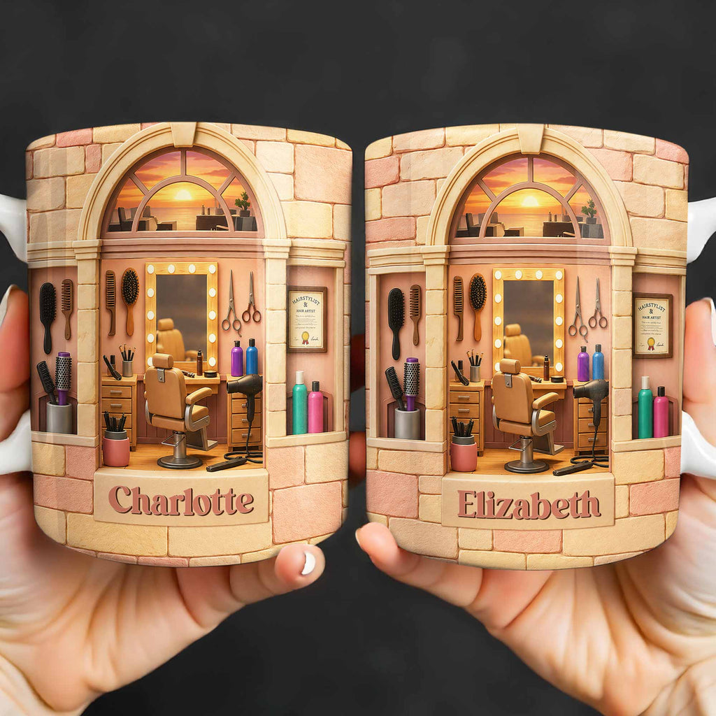Personalized Coffee Mug for Hairstylist Custom Name Gift Edge-to-edge Mug GradoCreations
