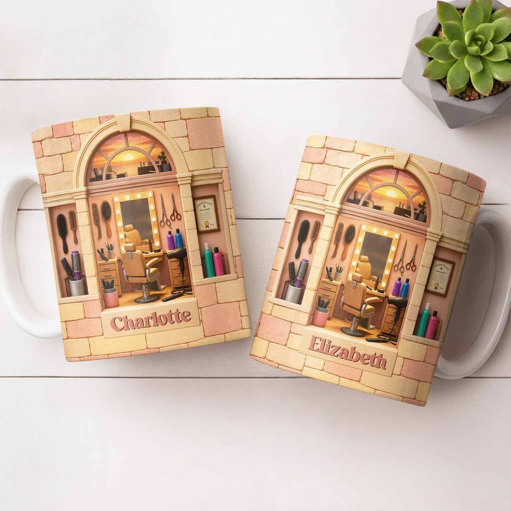 Personalized Coffee Mug for Hairstylist Custom Name Gift Edge-to-edge Mug GradoCreations