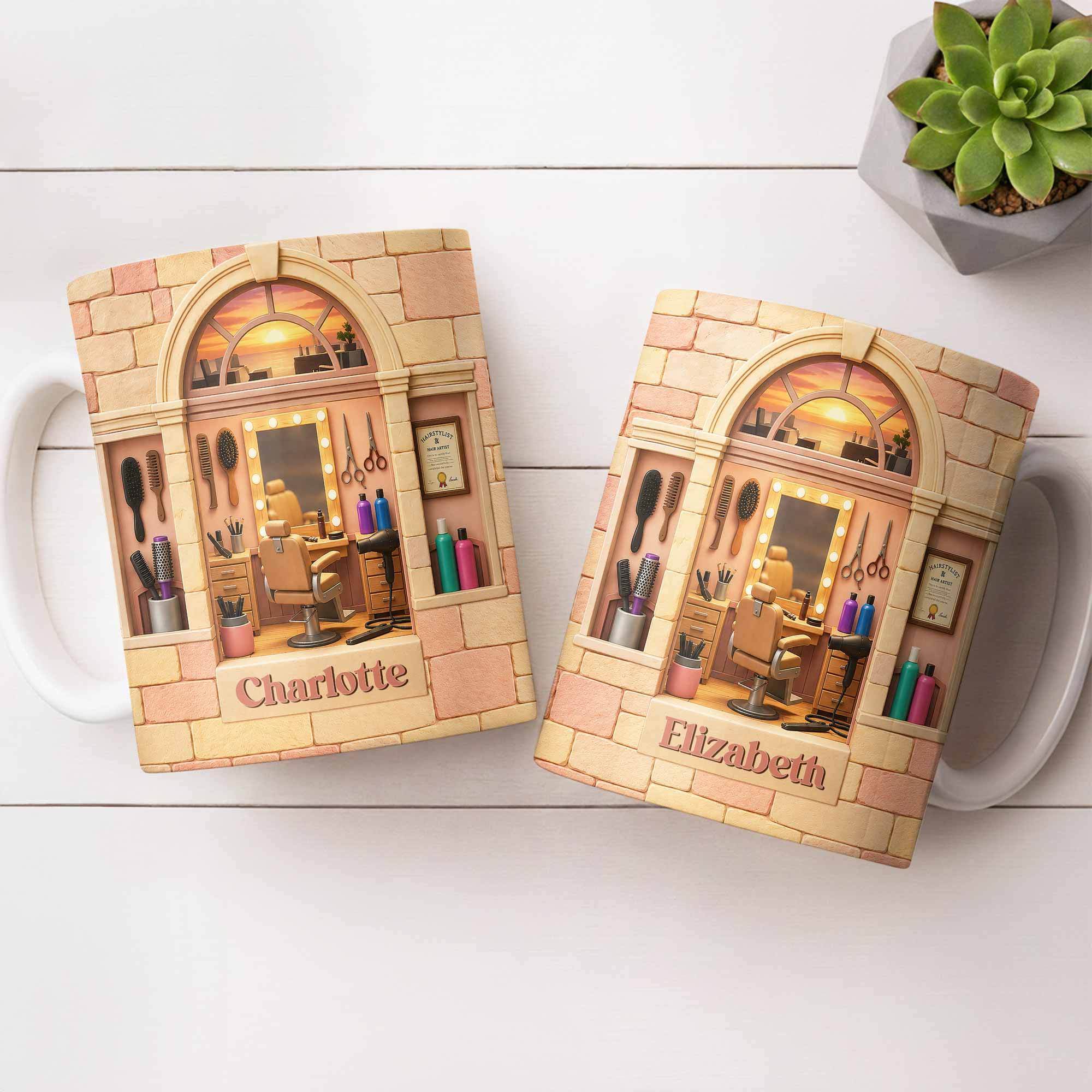 Personalized Coffee Mug for Hairstylist Custom Name Gift Edge-to-edge Mug GradoCreations