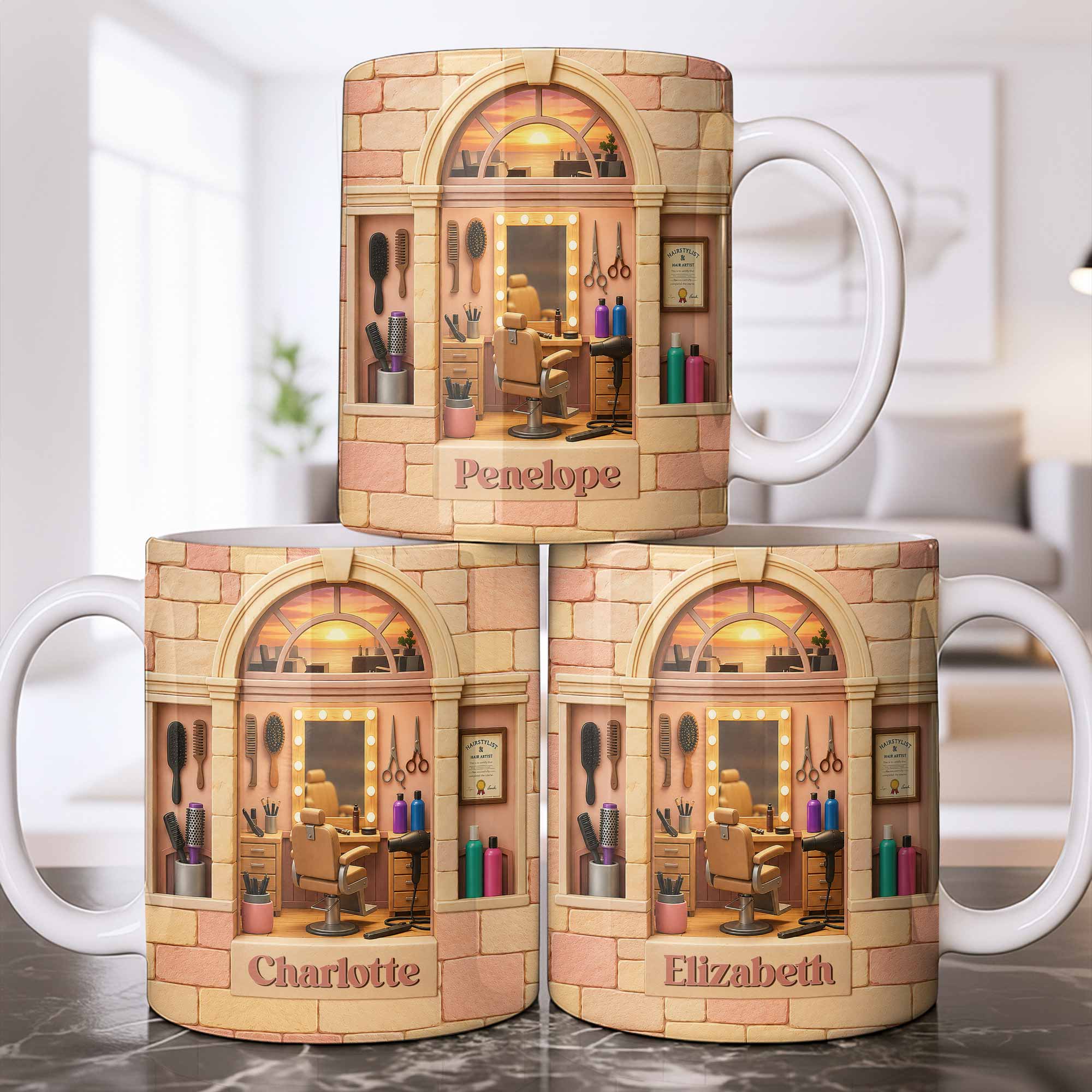 Personalized Coffee Mug for Hairstylist Custom Name Gift Edge-to-edge Mug GradoCreations