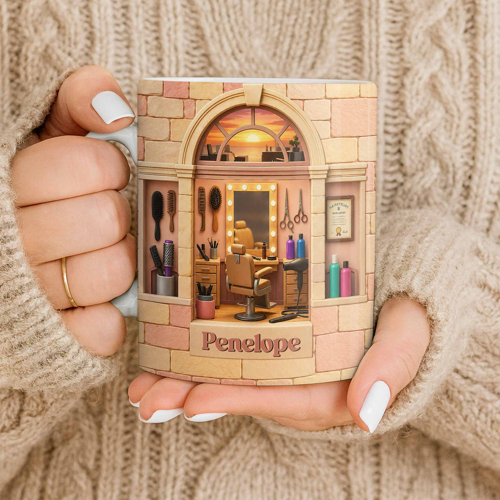 Personalized Coffee Mug for Hairstylist Custom Name Gift Edge-to-edge Mug GradoCreations