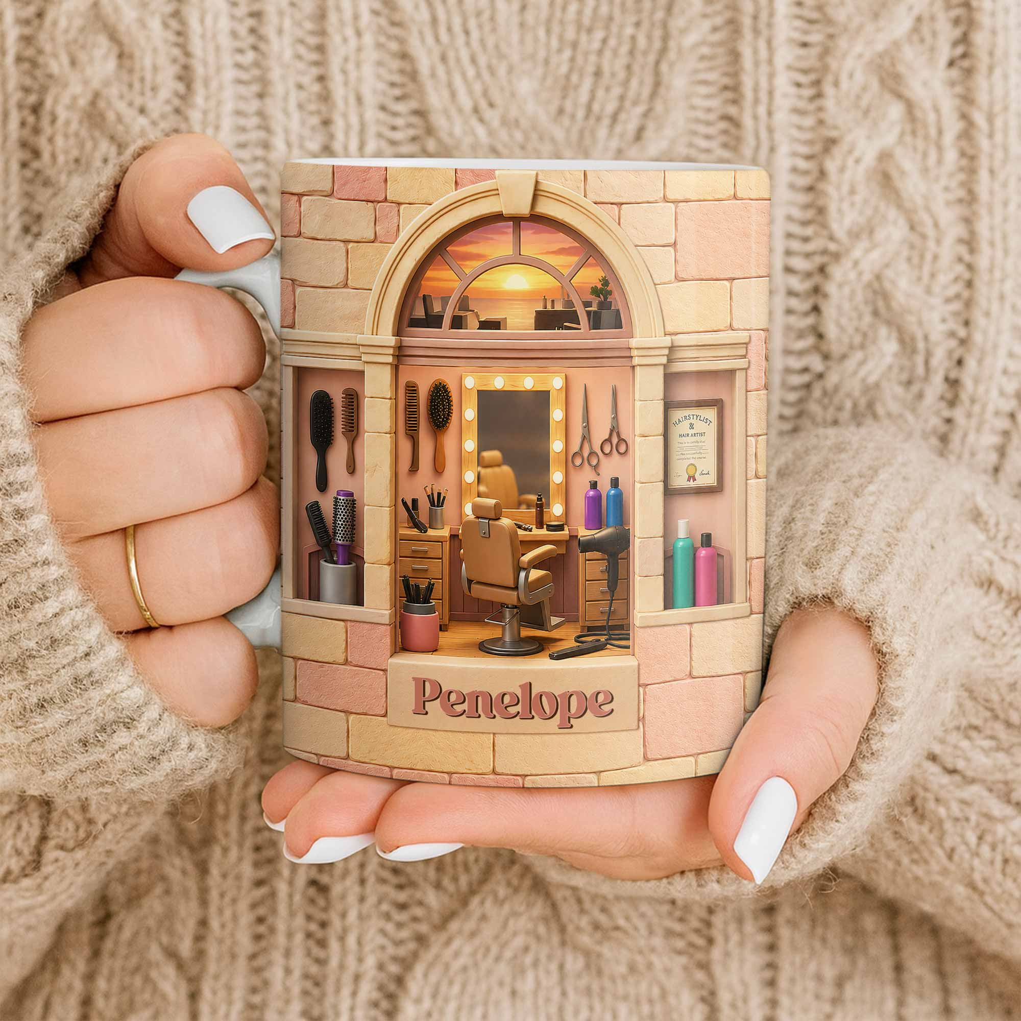 Personalized Coffee Mug for Hairstylist Custom Name Gift Edge-to-edge Mug GradoCreations
