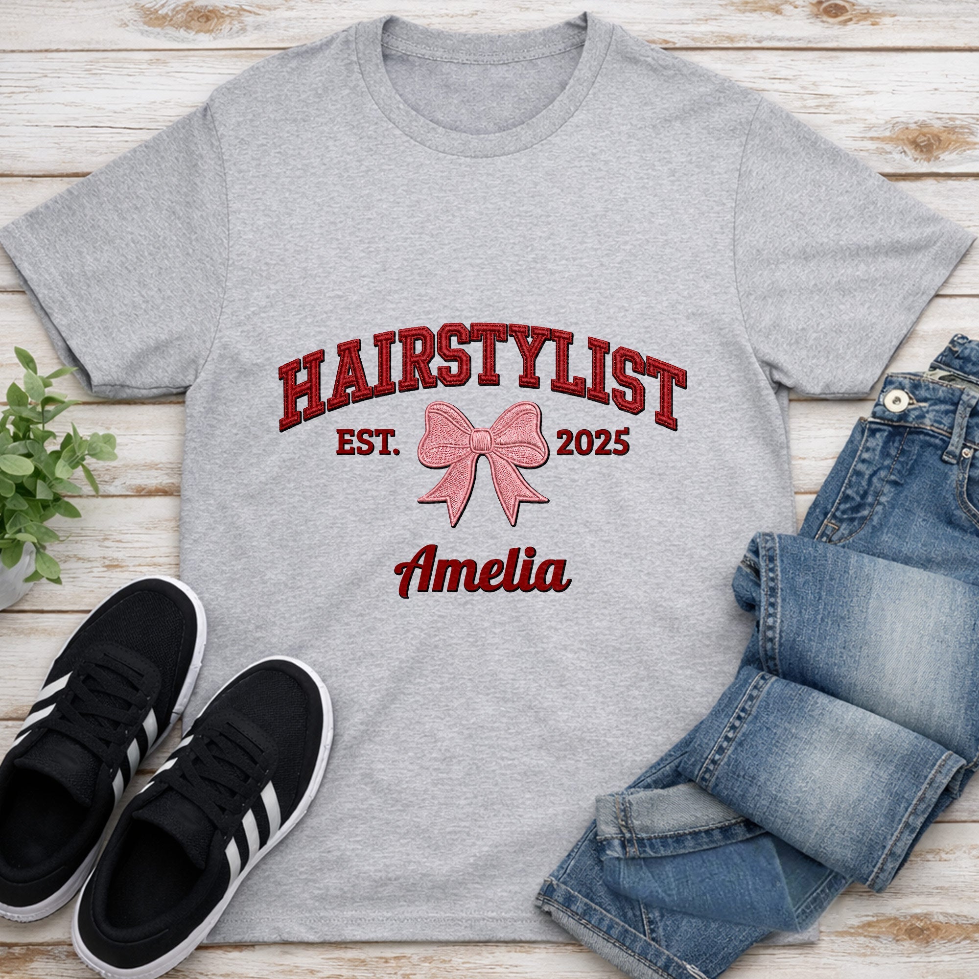 Personalized Hairstylist Custom Name 3D Embroidery T-shirt Hoodie Gift Shirt GradoCreations