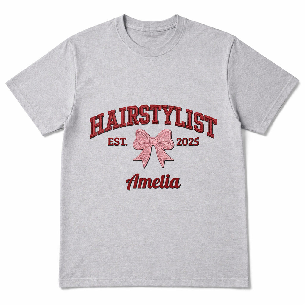 Personalized Hairstylist Custom Name 3D Embroidery T-shirt Hoodie Gift Shirt GradoCreations
