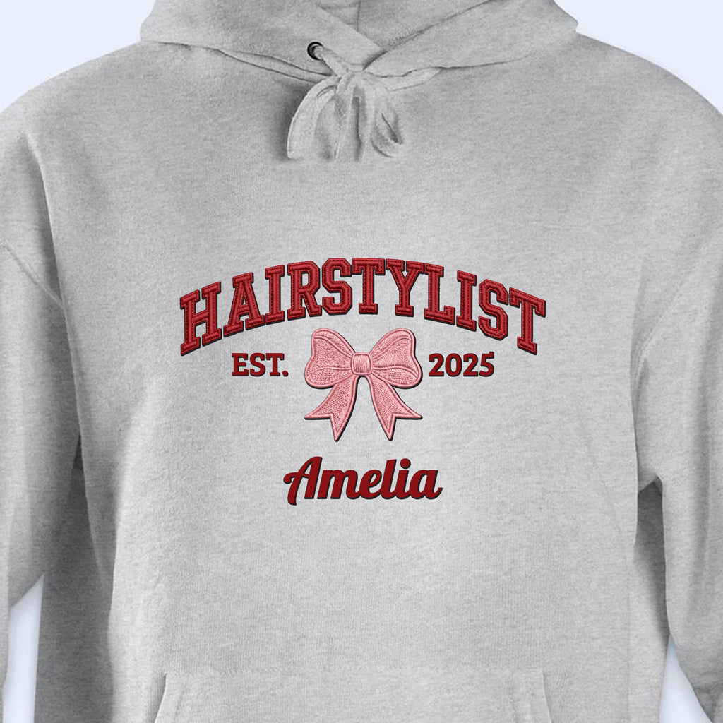 Personalized Hairstylist Custom Name 3D Embroidery T-shirt Hoodie Gift Shirt GradoCreations