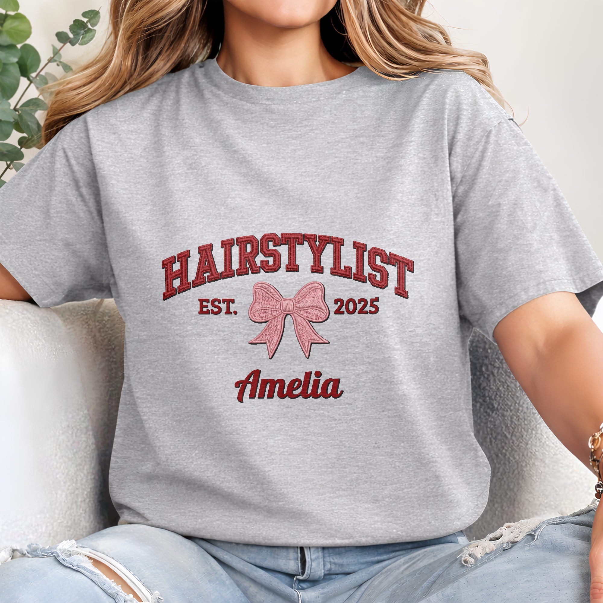 Personalized Hairstylist Custom Name 3D Embroidery T-shirt Hoodie Gift Shirt GradoCreations