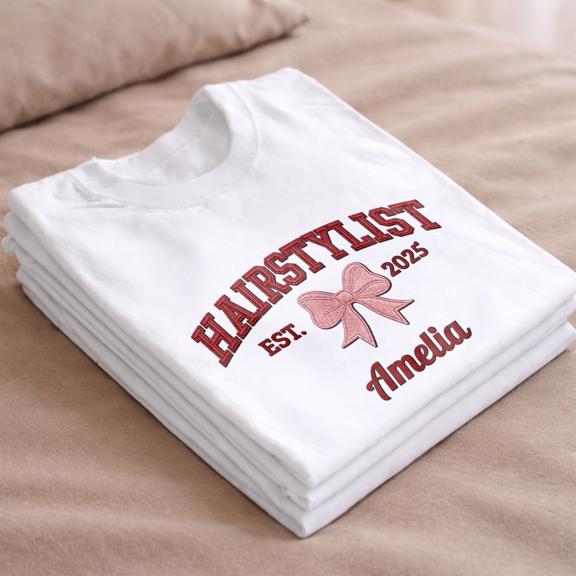 Personalized Hairstylist Custom Name 3D Embroidery T-shirt Hoodie Gift Shirt GradoCreations