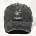 Personalized Washed Denim Cap Flower Scissors Gift for Hairstylist