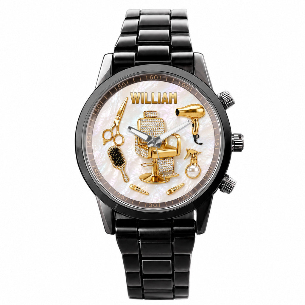 Personalized Custom Men's Watch with Name for Hair Stylist Gift Men's Watch GradoCreations