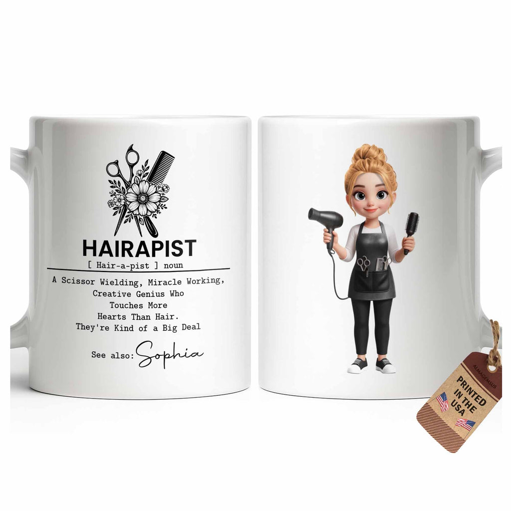 Personalized Hairstylist Coffee Mug Custom Name Gift for Barber Edge-to-edge Mug GradoCreations