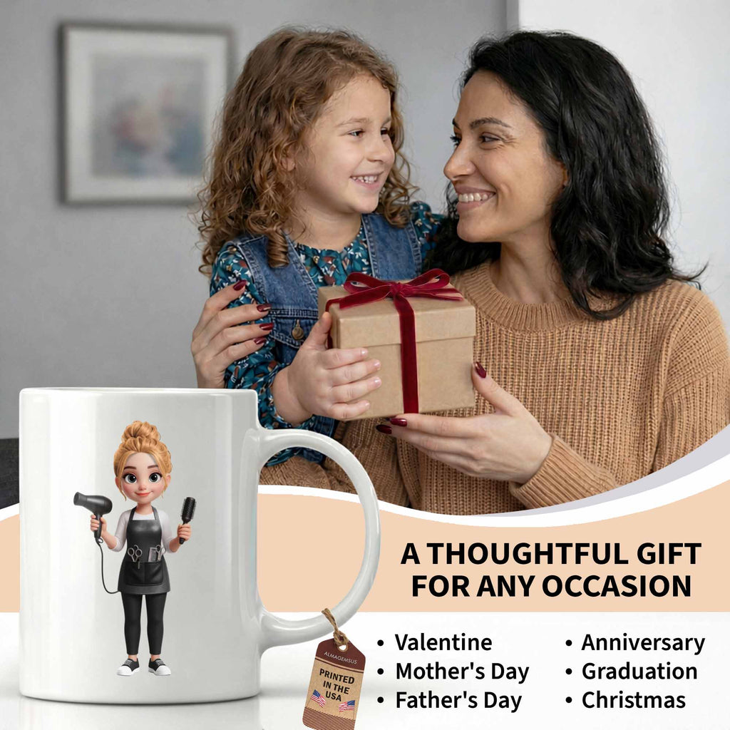 Personalized Hairstylist Coffee Mug Custom Name Gift for Barber Edge-to-edge Mug GradoCreations
