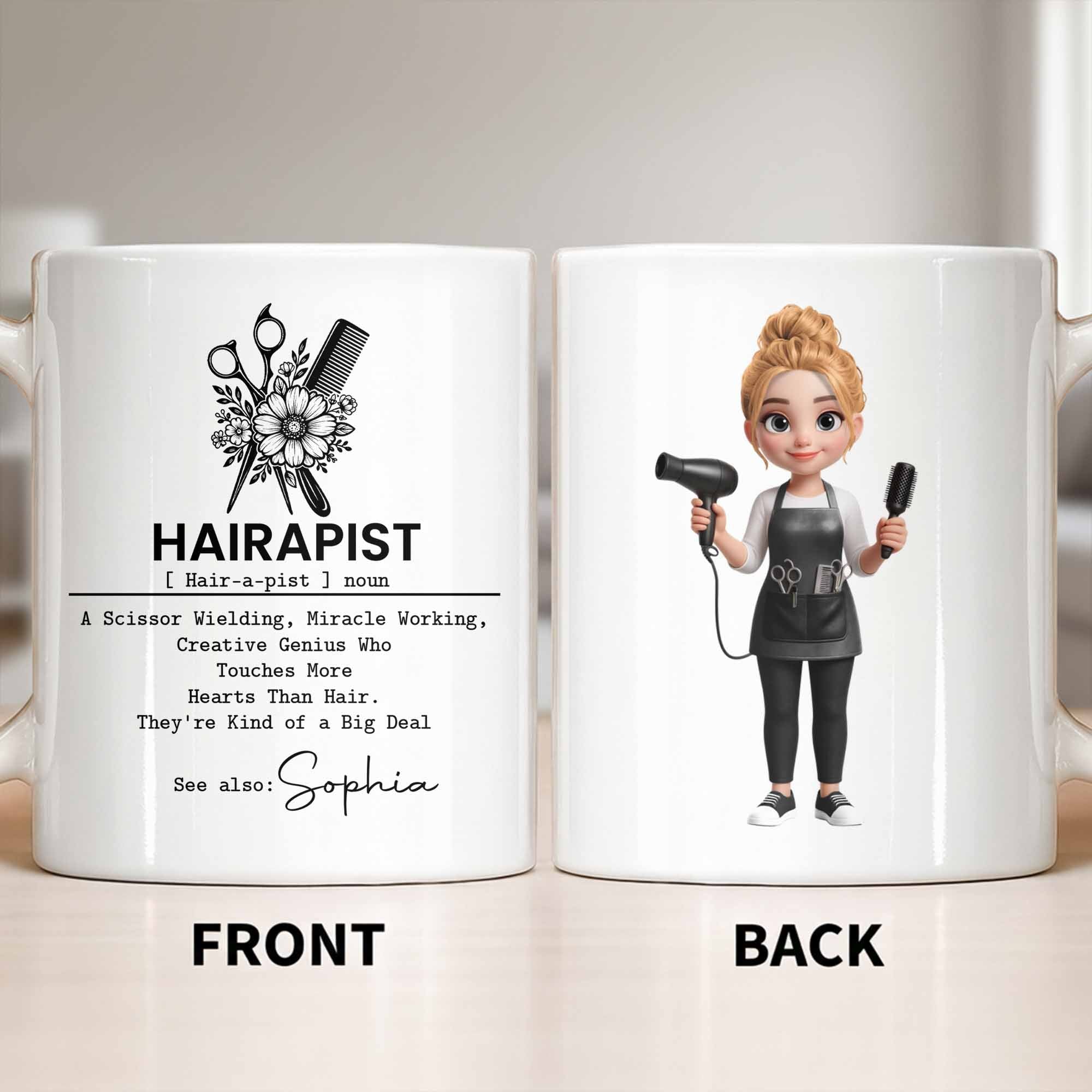 Personalized Hairstylist Coffee Mug Custom Name Gift for Barber Edge-to-edge Mug GradoCreations
