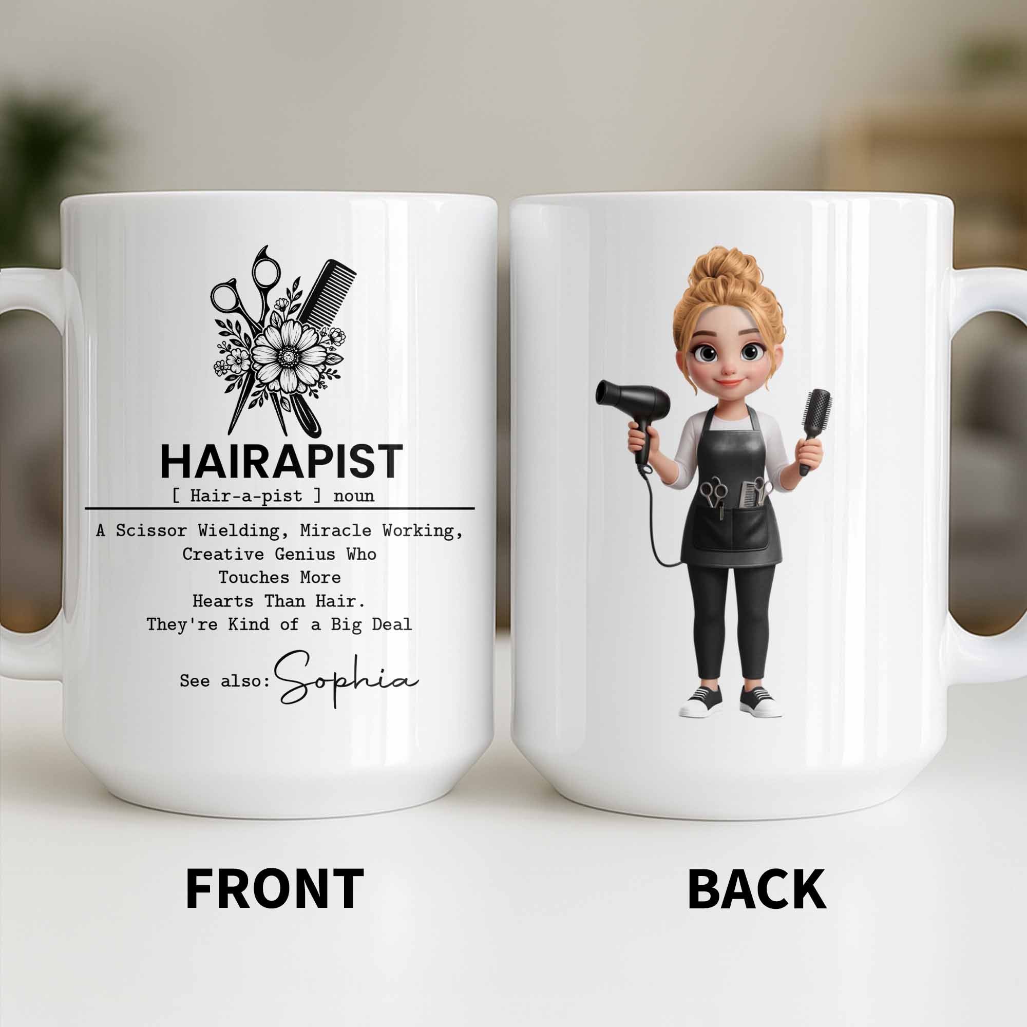 Personalized Hairstylist Coffee Mug Custom Name Gift for Barber Edge-to-edge Mug GradoCreations