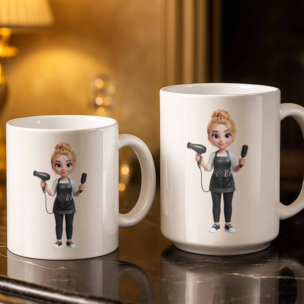 Personalized Hairstylist Coffee Mug Custom Name Gift for Barber Edge-to-edge Mug GradoCreations