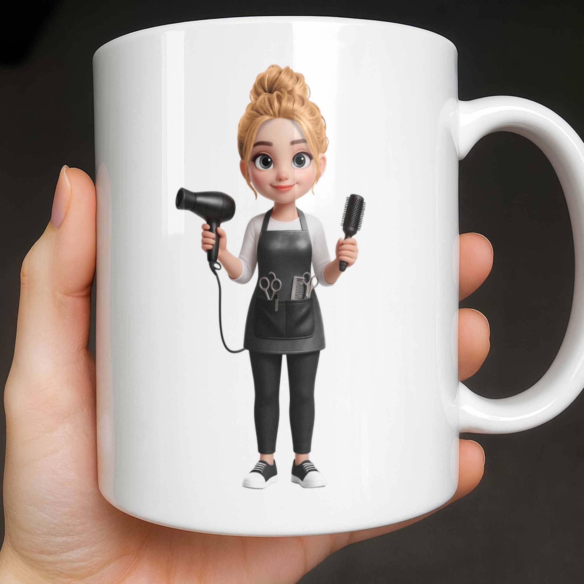 Personalized Hairstylist Coffee Mug Custom Name Gift for Barber Edge-to-edge Mug GradoCreations