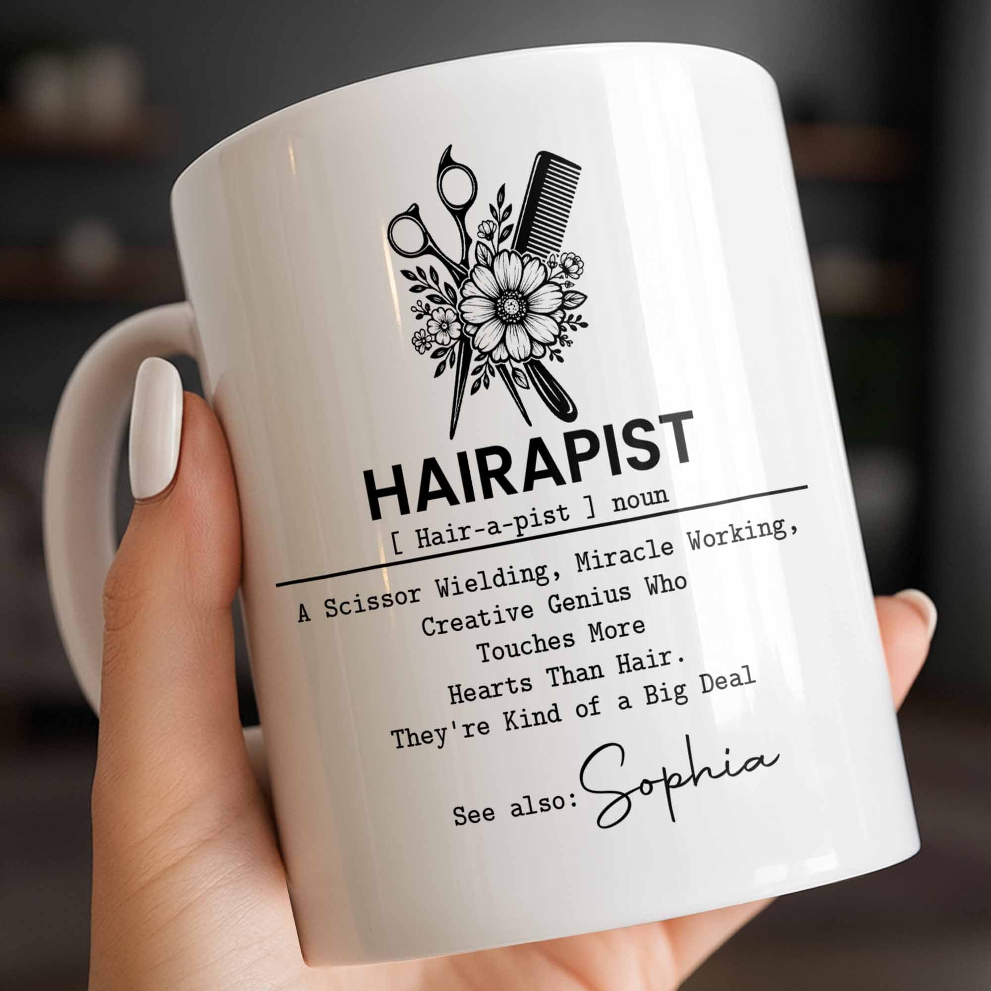 Personalized Hairstylist Coffee Mug Custom Name Gift for Barber Edge-to-edge Mug GradoCreations