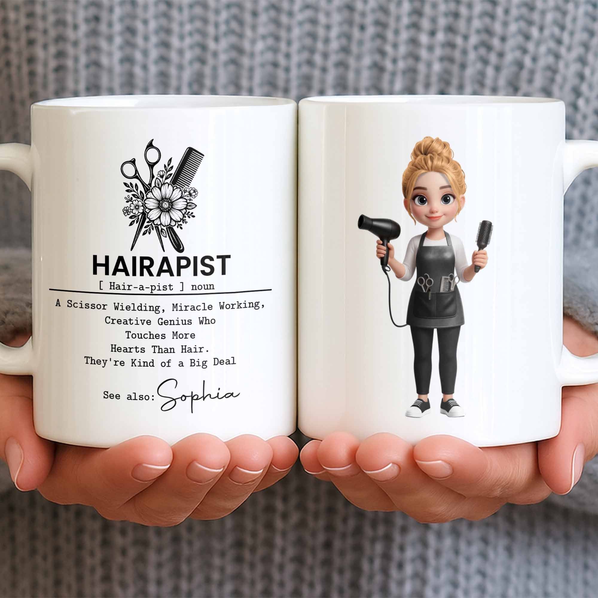 Personalized Hairstylist Coffee Mug Custom Name Gift for Barber Edge-to-edge Mug GradoCreations
