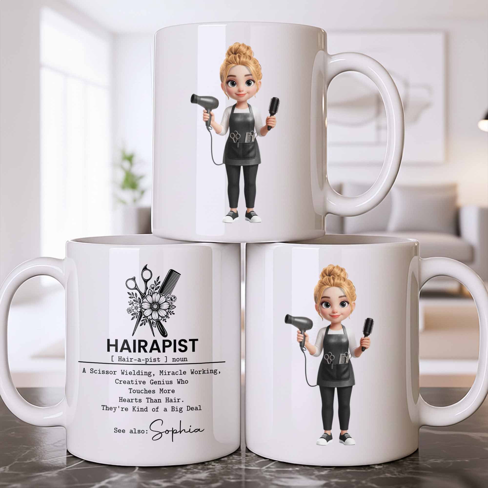 Personalized Hairstylist Coffee Mug Custom Name Gift for Barber Edge-to-edge Mug GradoCreations