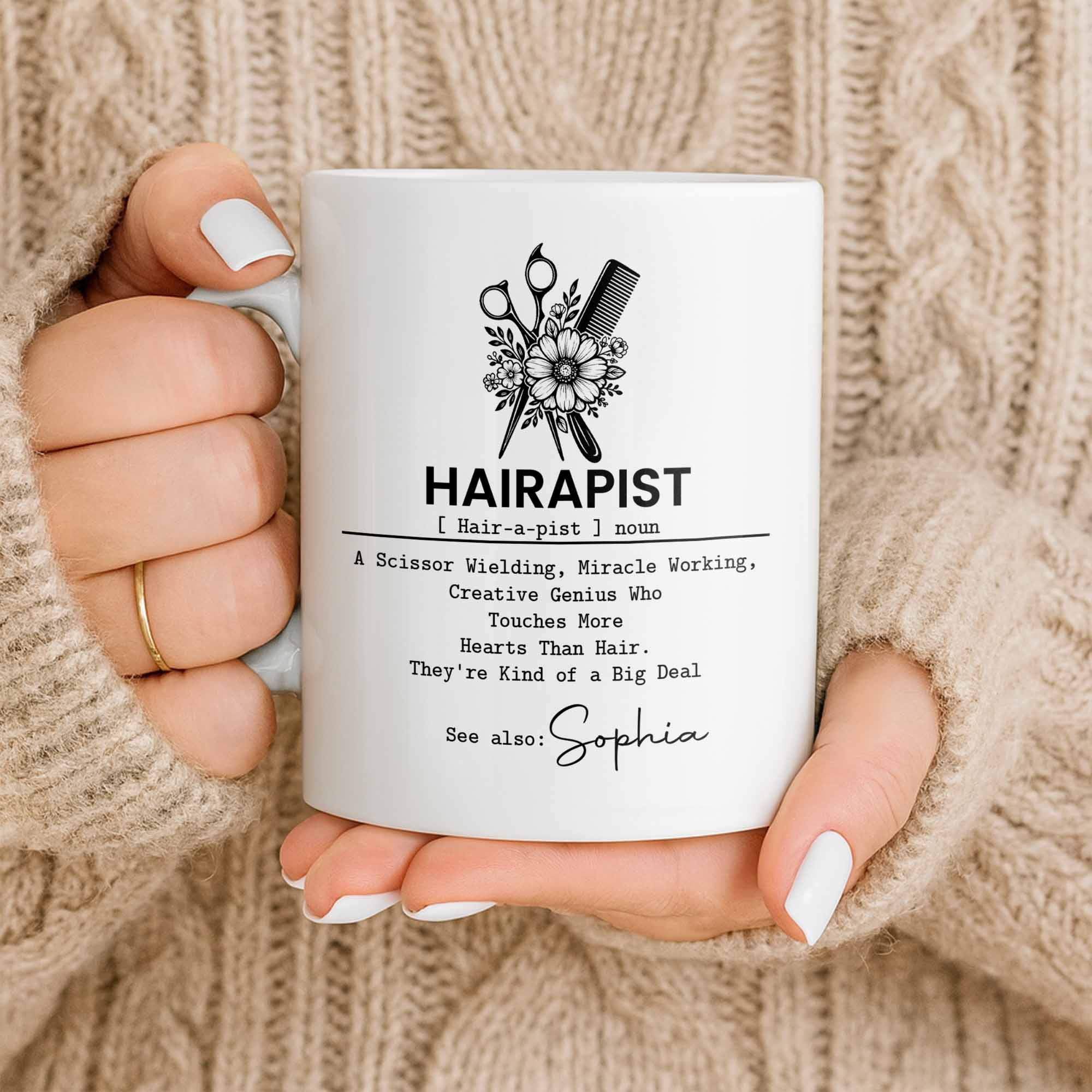 Personalized Hairstylist Coffee Mug Custom Name Gift for Barber Edge-to-edge Mug GradoCreations
