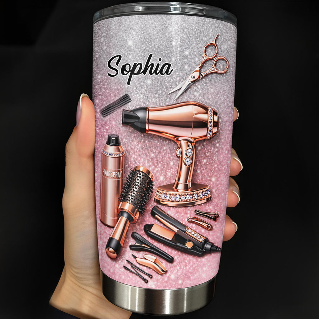 Personalized Custom 20oz Tumbler for Hairstylist with 3D Art 20oz Tumbler GradoCreations