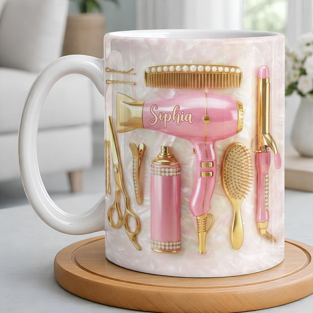 Personalized Hair Stylist Mug Custom Name Gift for Her Edge-to-edge Mug GradoCreations