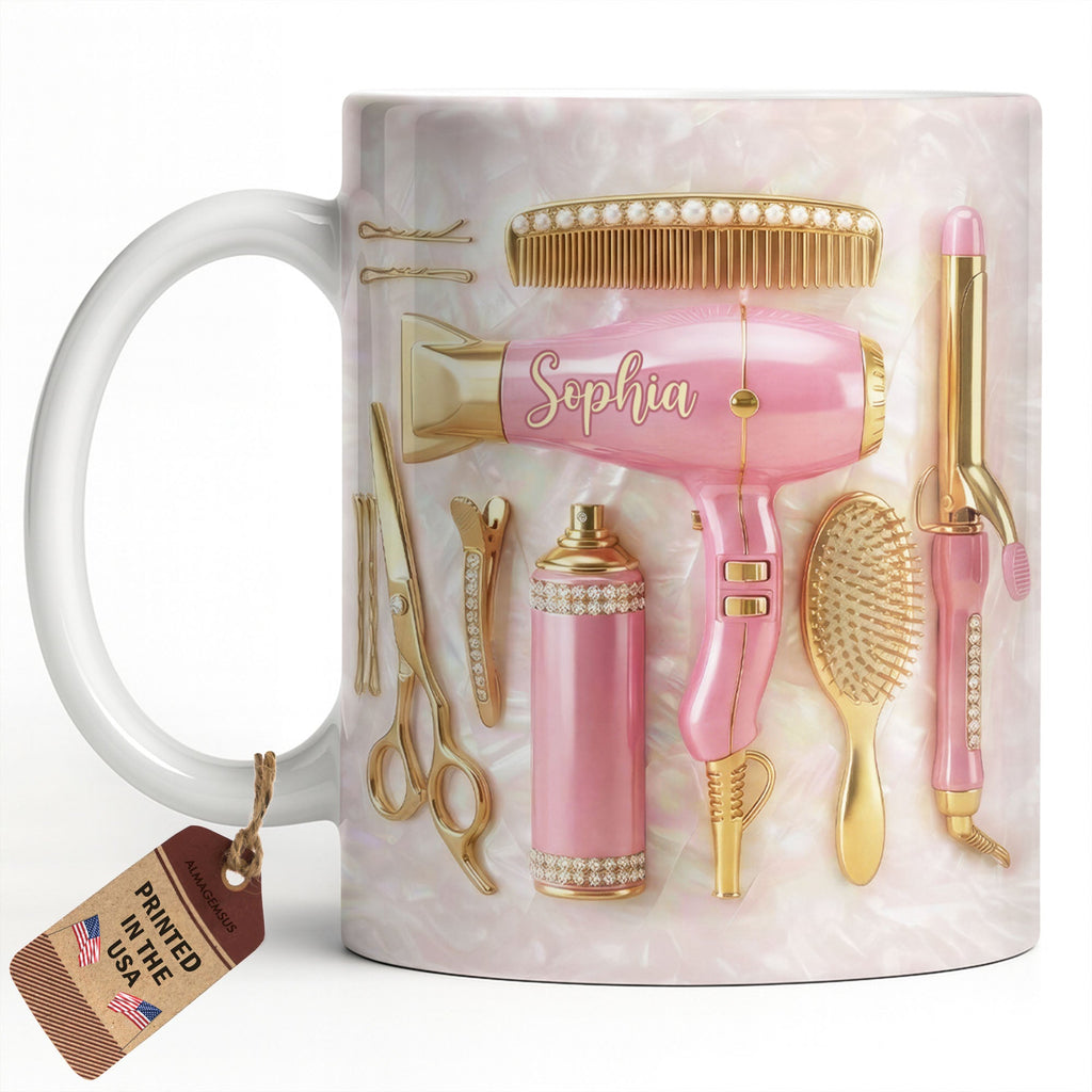 Personalized Hair Stylist Mug Custom Name Gift for Her Edge-to-edge Mug GradoCreations