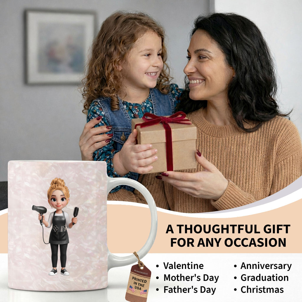 Personalized Hair Stylist Mug Custom Name Gift for Her Edge-to-edge Mug GradoCreations