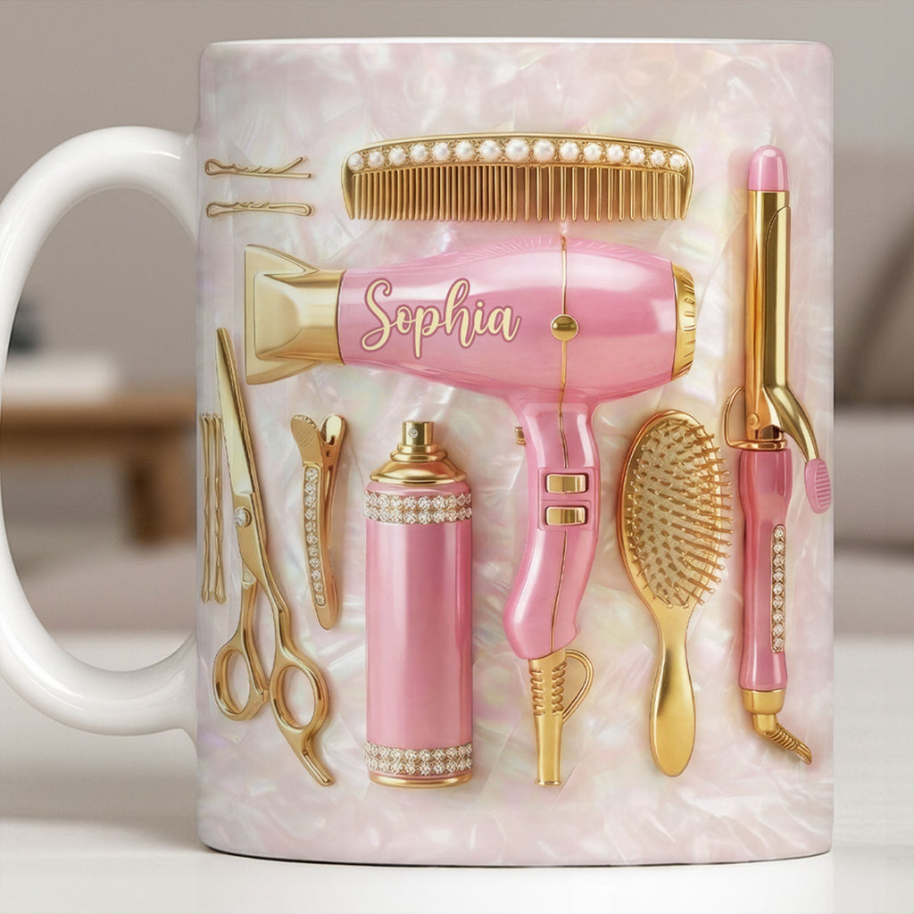 Personalized Hair Stylist Mug Custom Name Gift for Her Edge-to-edge Mug GradoCreations