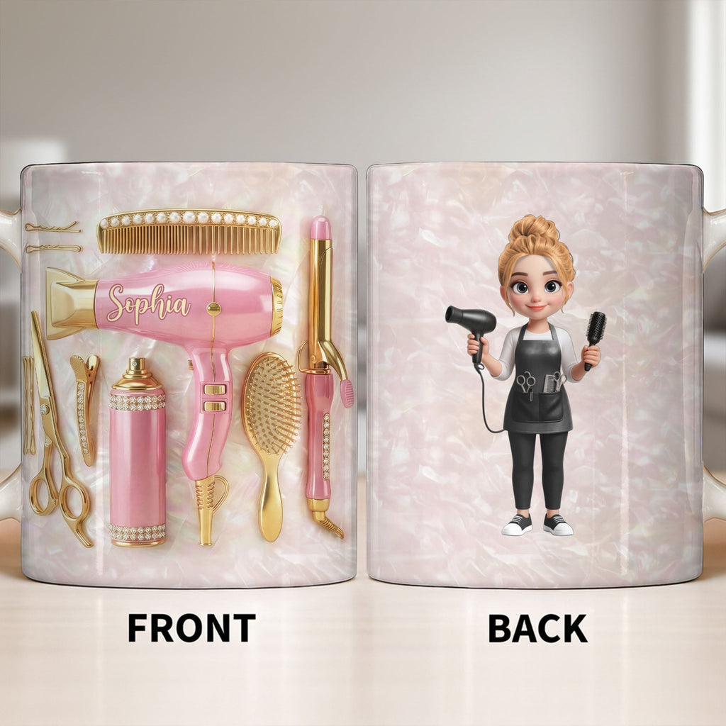 Personalized Hair Stylist Mug Custom Name Gift for Her Edge-to-edge Mug GradoCreations