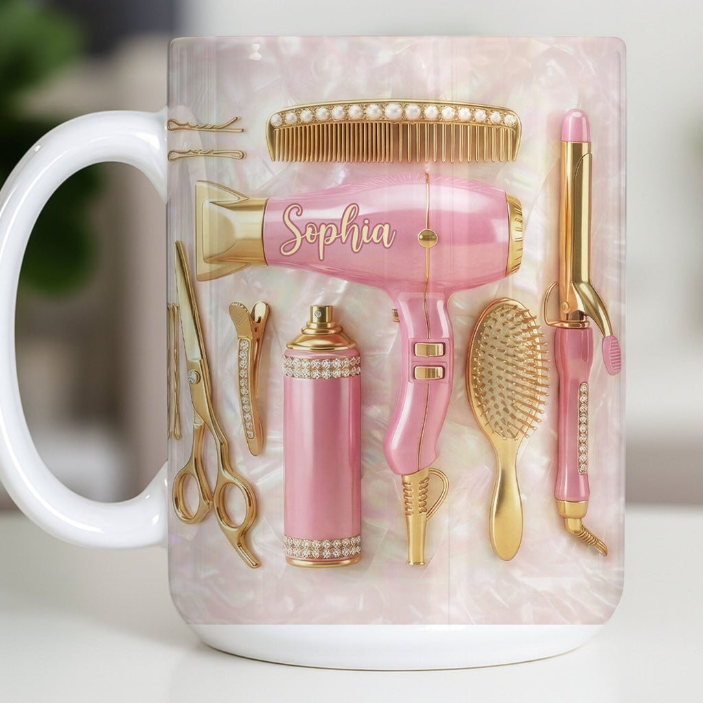 Personalized Hair Stylist Mug Custom Name Gift for Her Edge-to-edge Mug GradoCreations