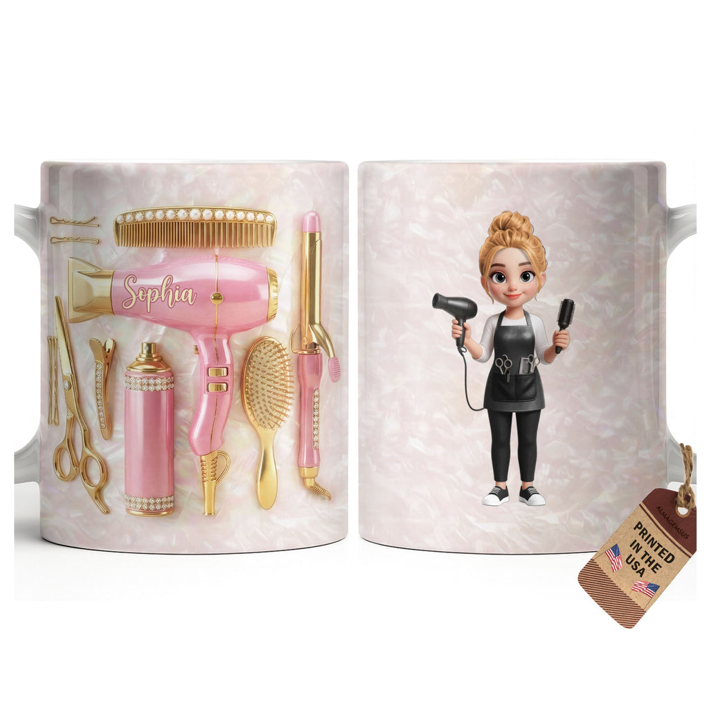 Personalized Hair Stylist Mug Custom Name Gift for Her Edge-to-edge Mug GradoCreations