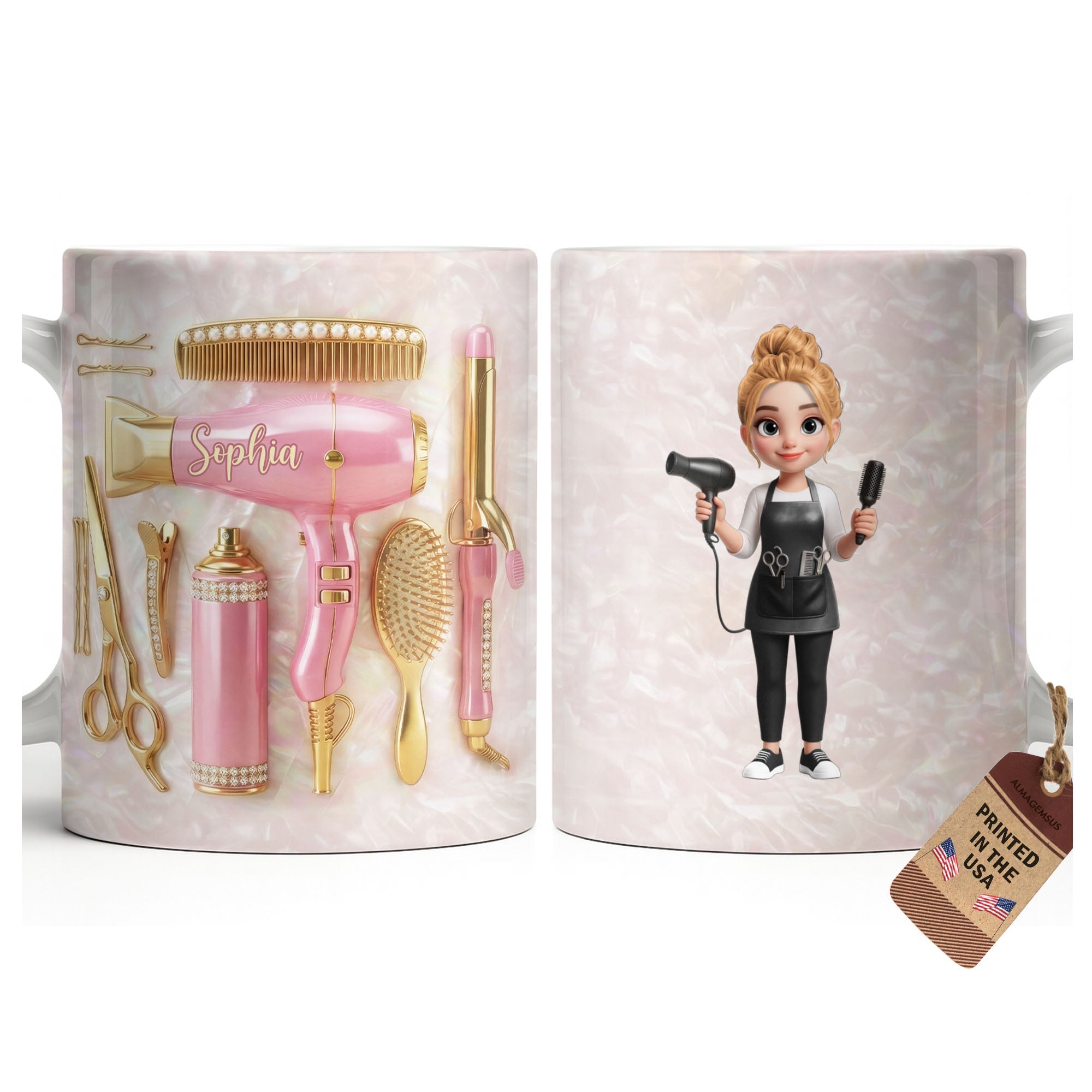 Personalized Hair Stylist Mug Custom Name Gift for Her Edge-to-edge Mug GradoCreations