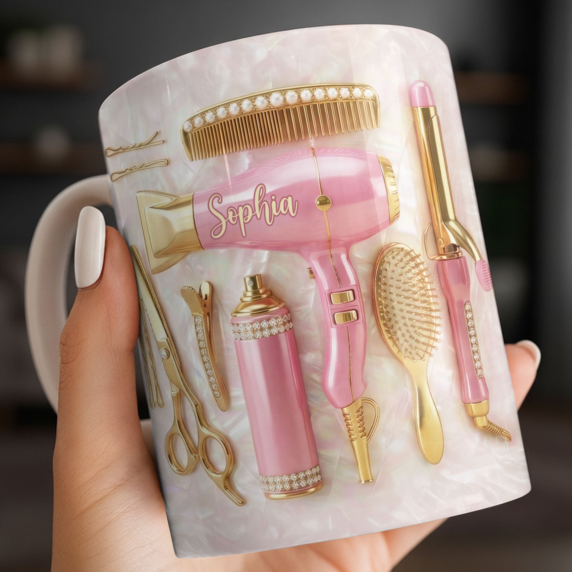 Personalized Hair Stylist Mug Custom Name Gift for Her Edge-to-edge Mug GradoCreations