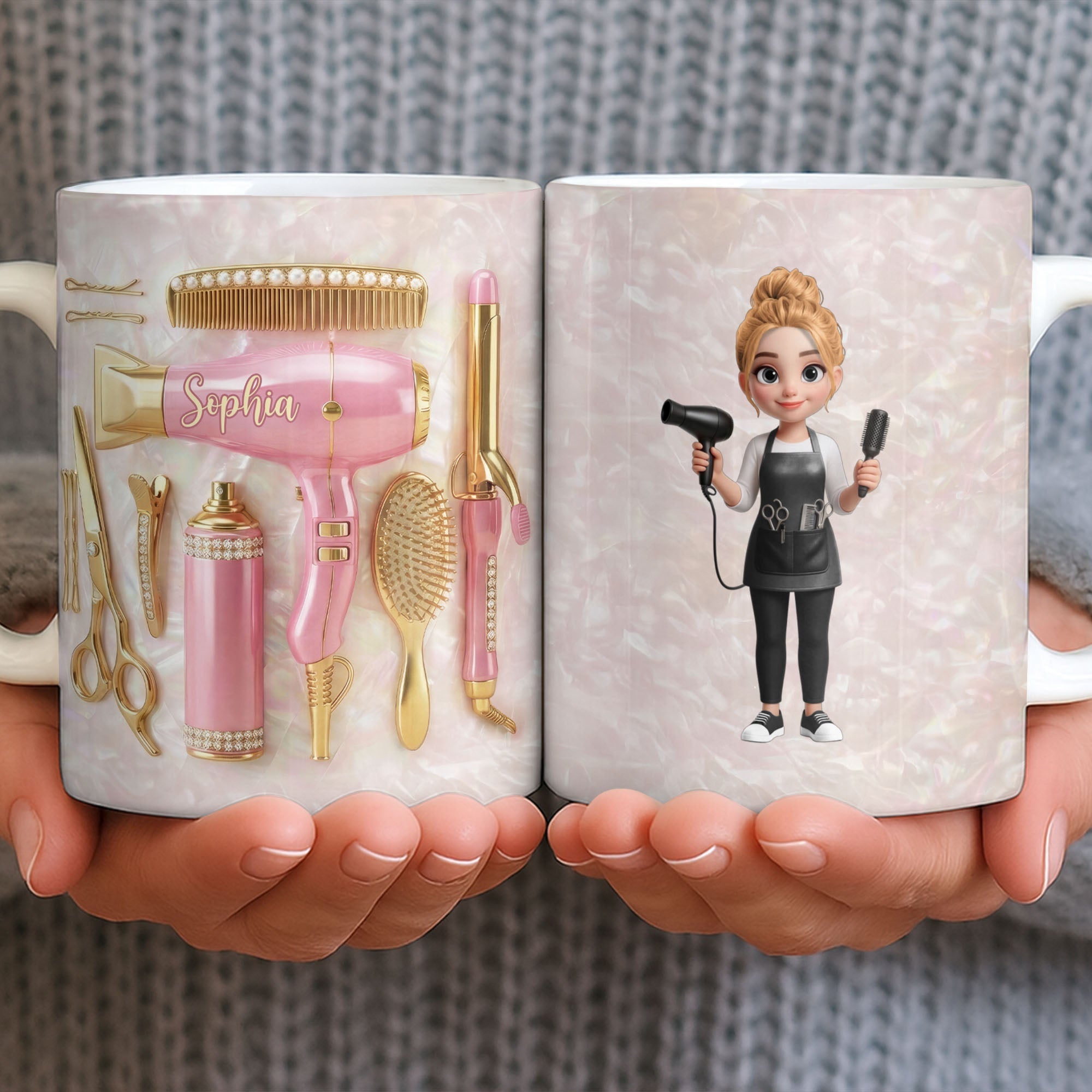 Personalized Hair Stylist Mug Custom Name Gift for Her Edge-to-edge Mug GradoCreations