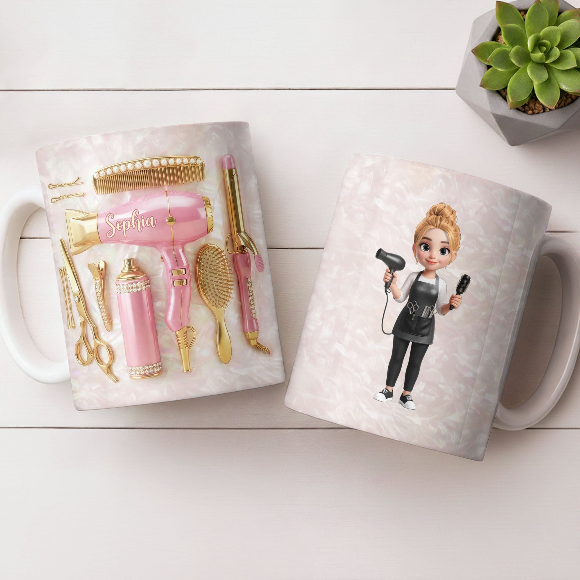 Personalized Hair Stylist Mug Custom Name Gift for Her Edge-to-edge Mug GradoCreations