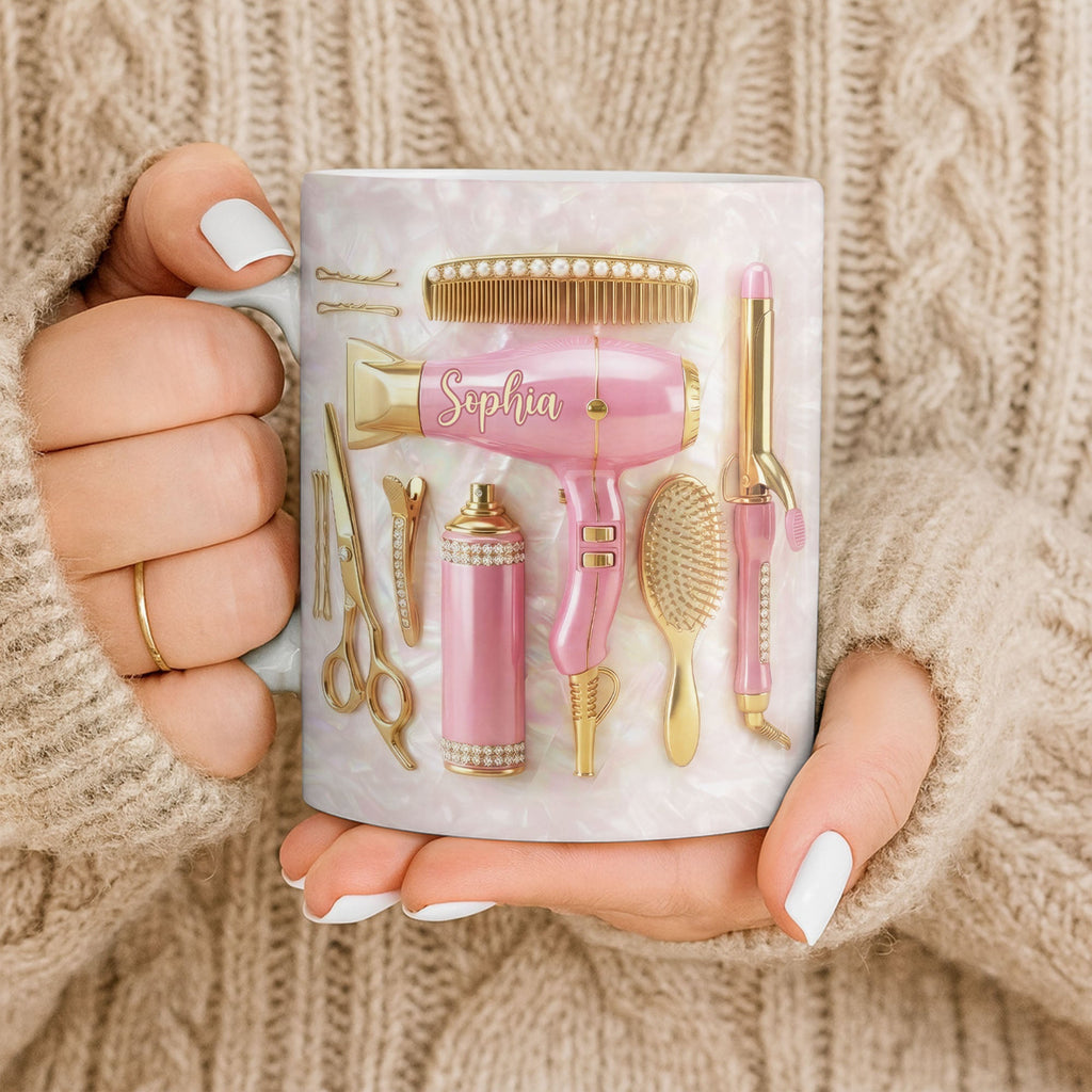 Personalized Hair Stylist Mug Custom Name Gift for Her Edge-to-edge Mug GradoCreations