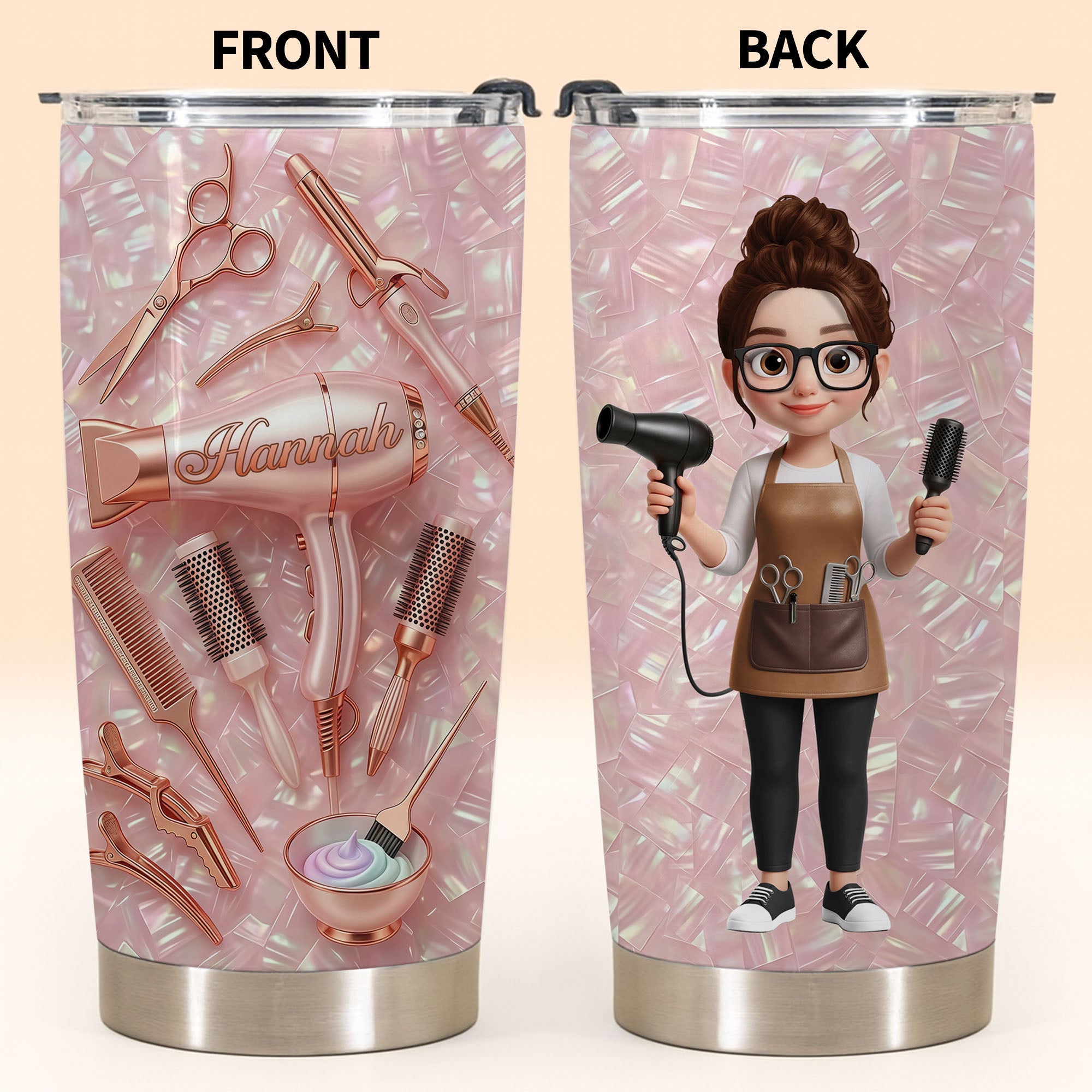 Personalized 20oz Custom Stainless Steel Tumbler Gift for Hairstylist 20oz Tumbler GradoCreations