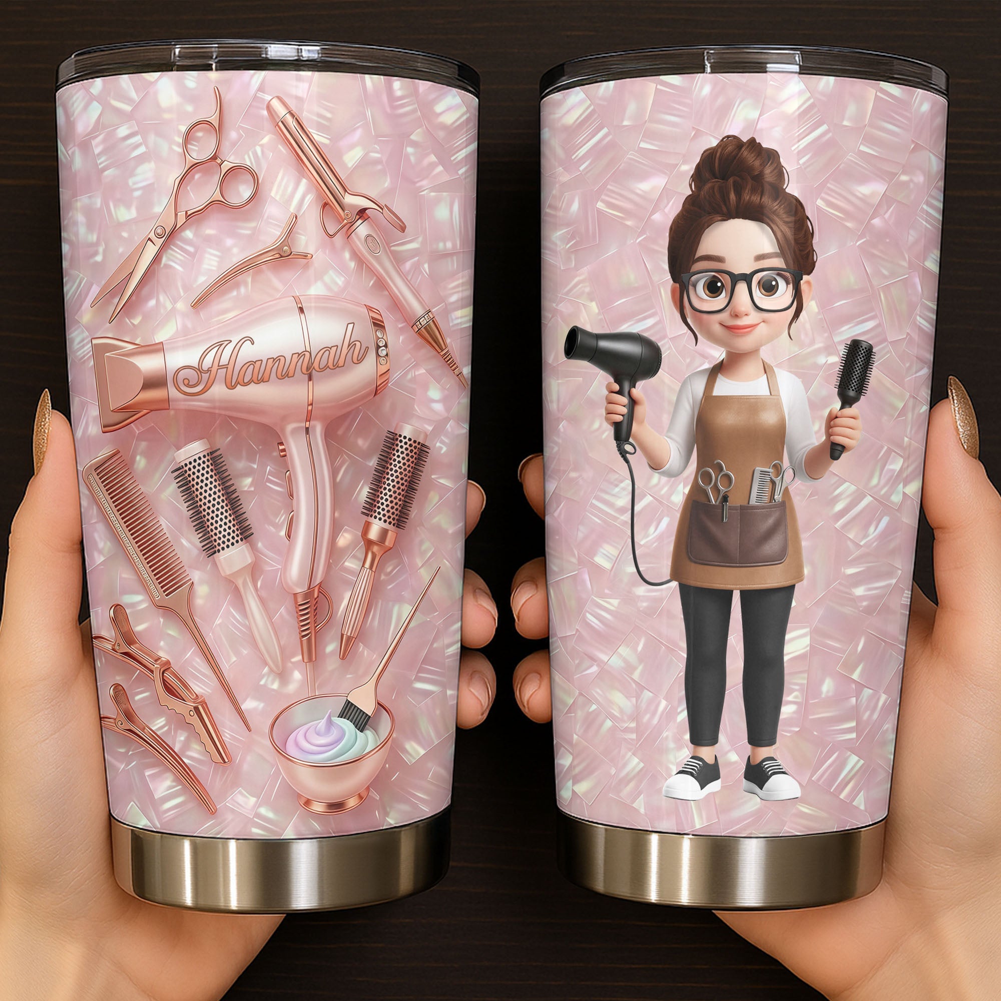 Personalized 20oz Custom Stainless Steel Tumbler Gift for Hairstylist 20oz Tumbler GradoCreations