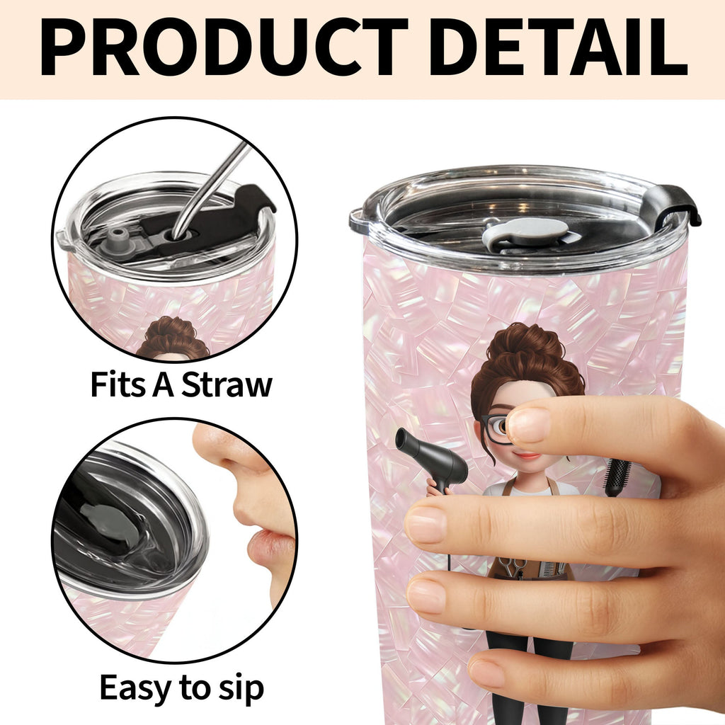Personalized 20oz Custom Stainless Steel Tumbler Gift for Hairstylist 20oz Tumbler GradoCreations