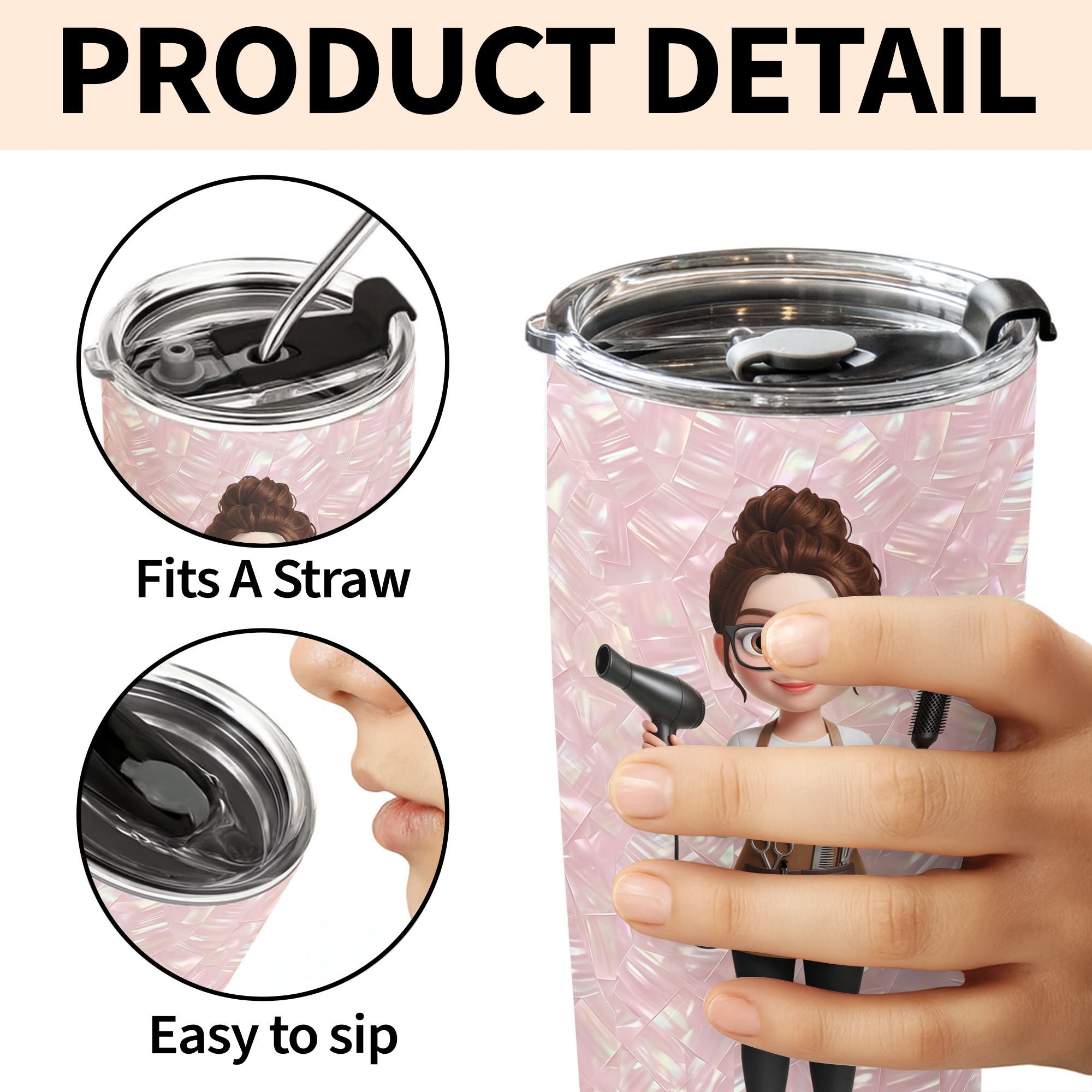 Personalized 20oz Custom Stainless Steel Tumbler Gift for Hairstylist 20oz Tumbler GradoCreations