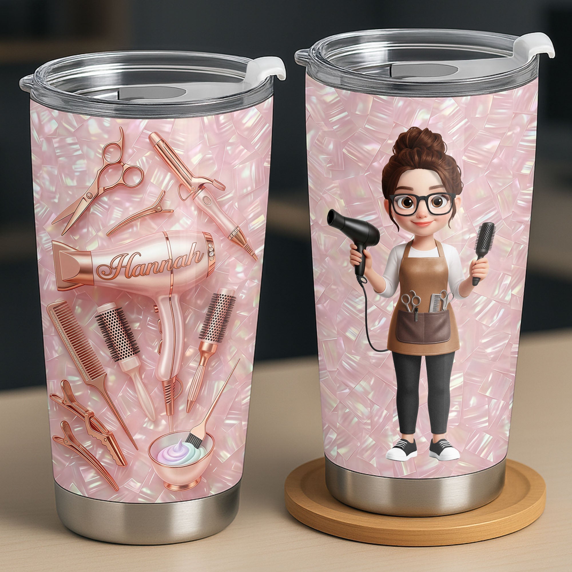 Personalized 20oz Custom Stainless Steel Tumbler Gift for Hairstylist 20oz Tumbler GradoCreations