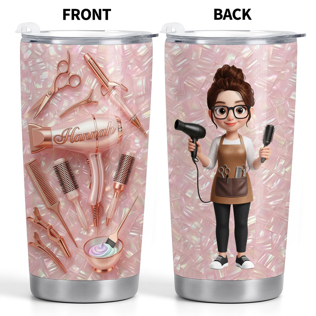 Personalized 20oz Custom Stainless Steel Tumbler Gift for Hairstylist 20oz Tumbler GradoCreations
