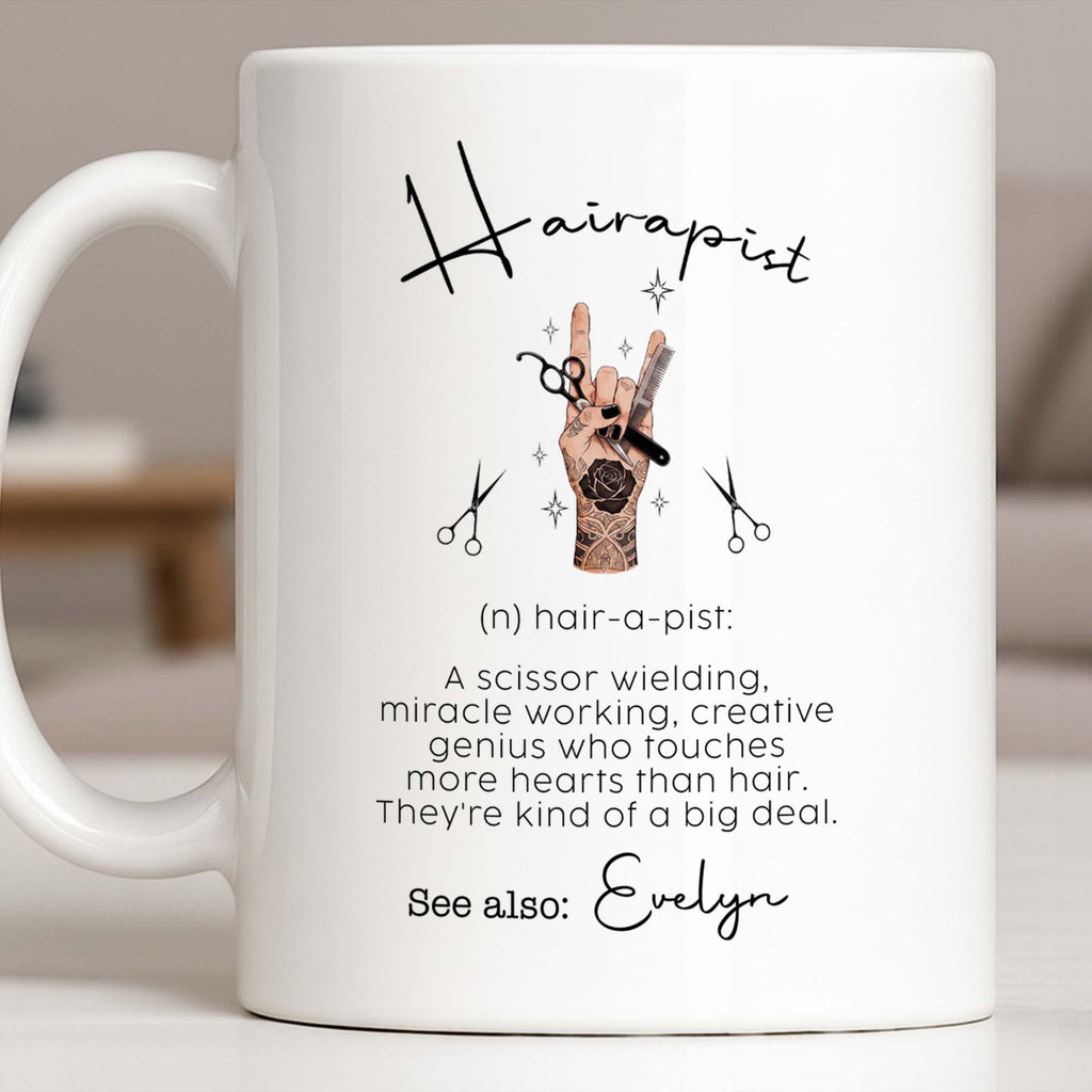 Personalized Ceramic Coffee Mug for Hairstylist Gift Idea Edge-to-edge Mug GradoCreations