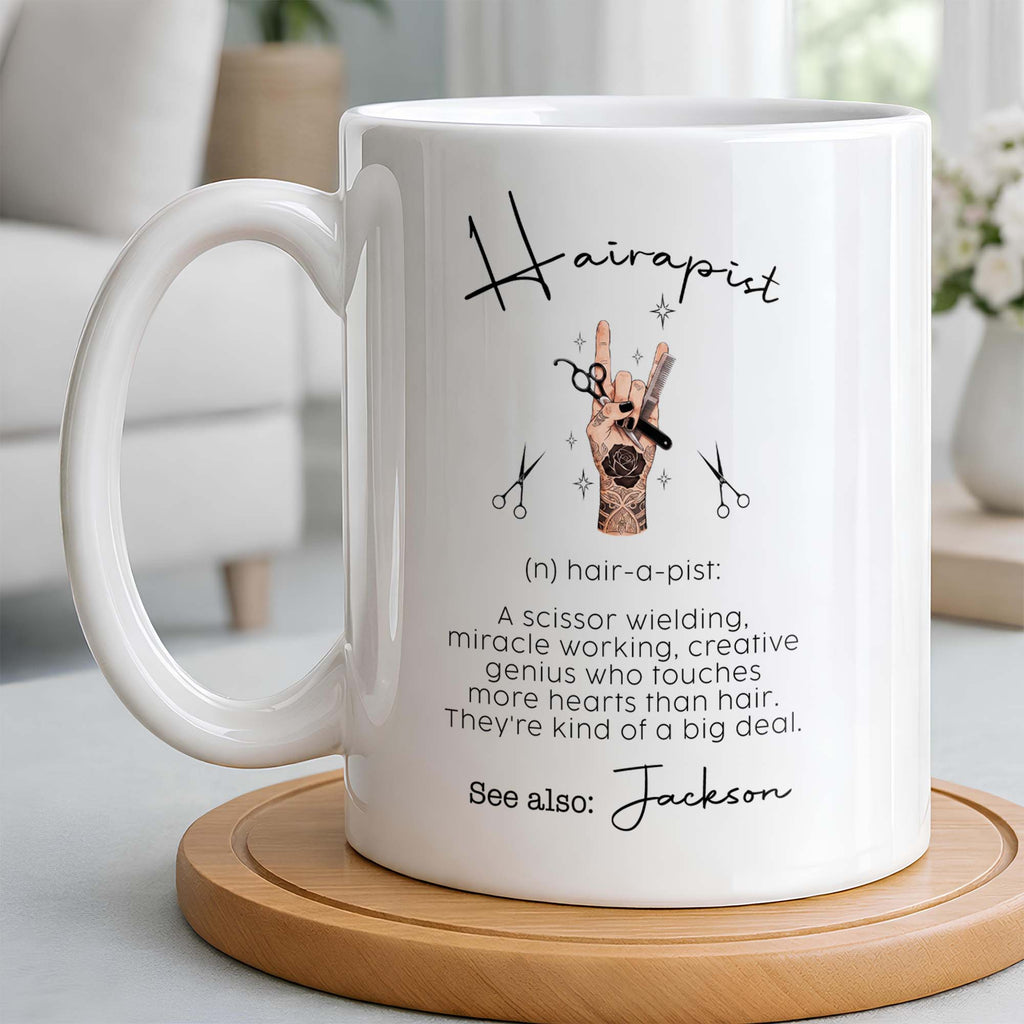 Personalized Ceramic Coffee Mug for Hairstylist Gift Idea Edge-to-edge Mug GradoCreations