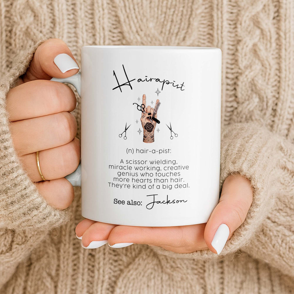 Personalized Ceramic Coffee Mug for Hairstylist Gift Idea Edge-to-edge Mug GradoCreations