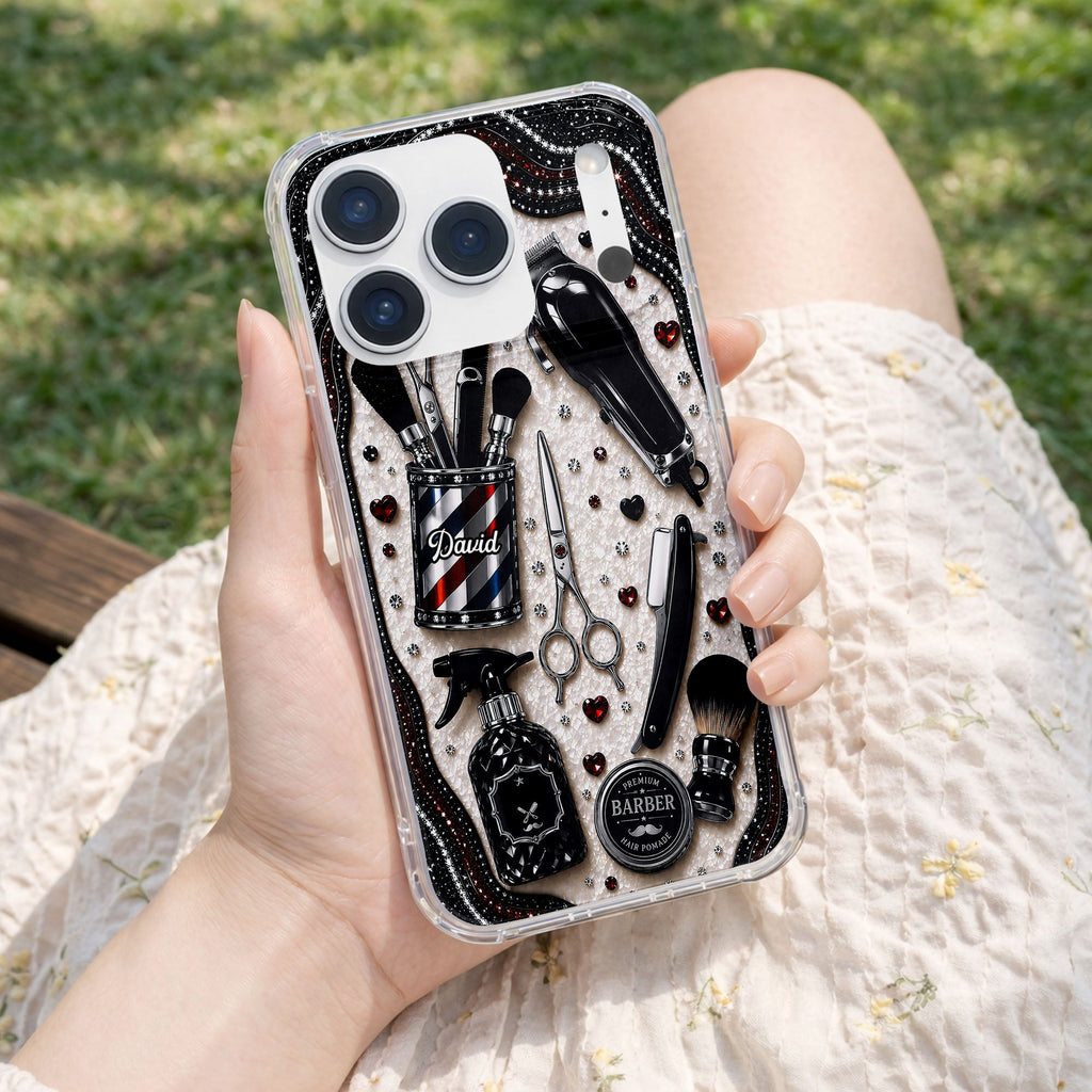 Personalized Clear Phone Case for Hair Stylist Custom Name Gift Clear Phone Case GradoCreations