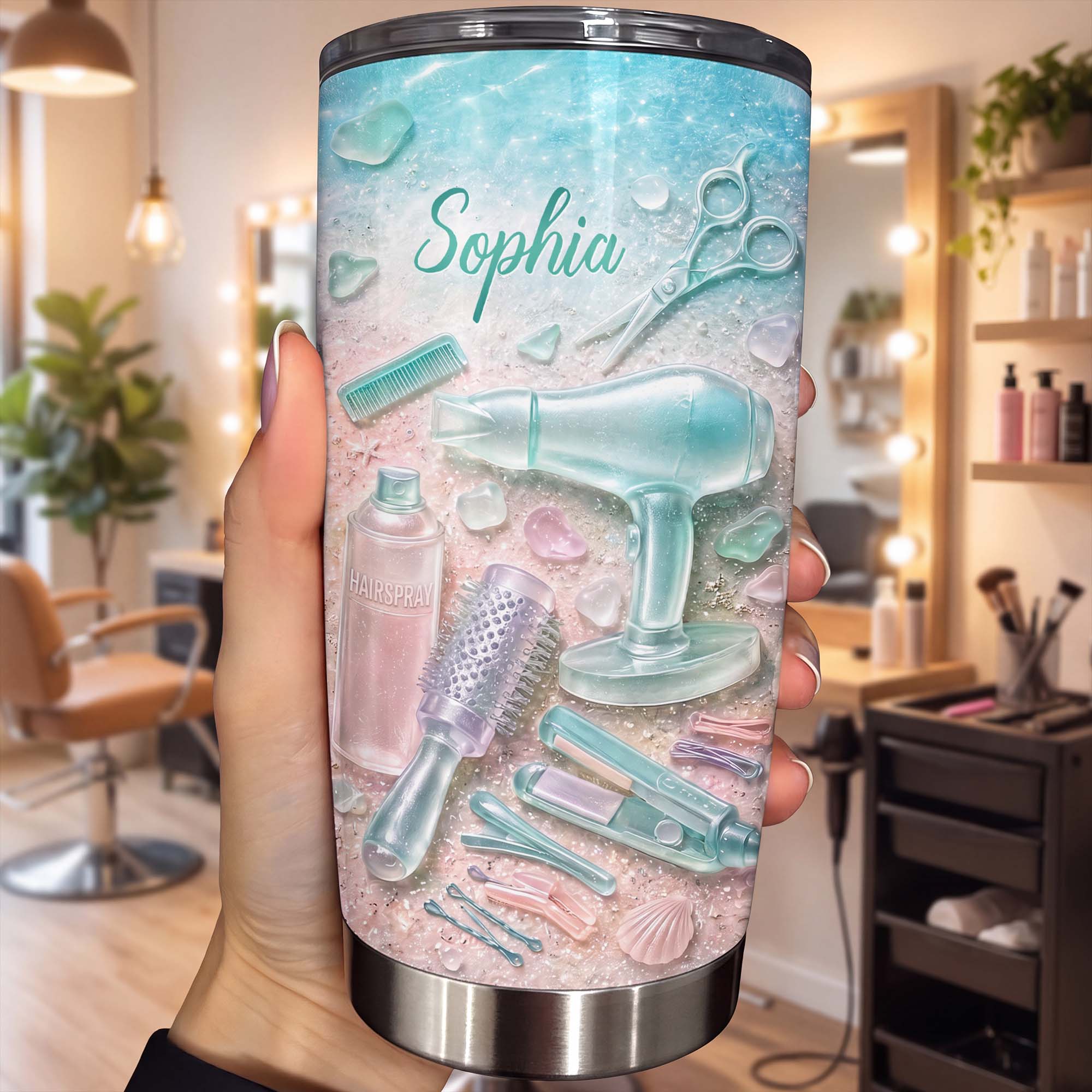 Personalized Stainless Steel Tumbler for Hairstylist Gift 20oz 20oz Tumbler GradoCreations