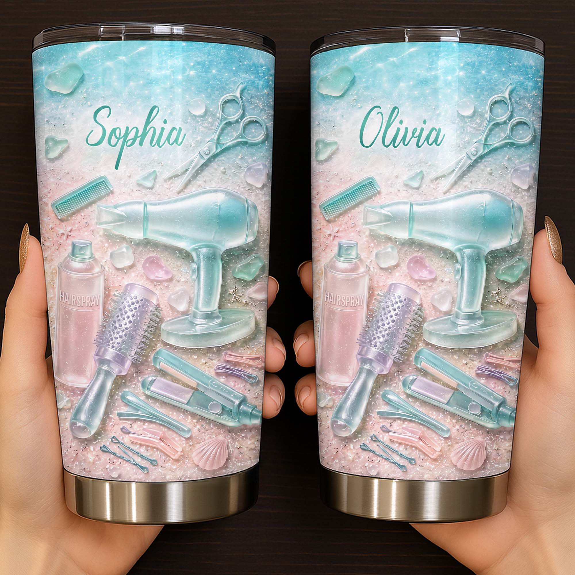 Personalized Stainless Steel Tumbler for Hairstylist Gift 20oz 20oz Tumbler GradoCreations