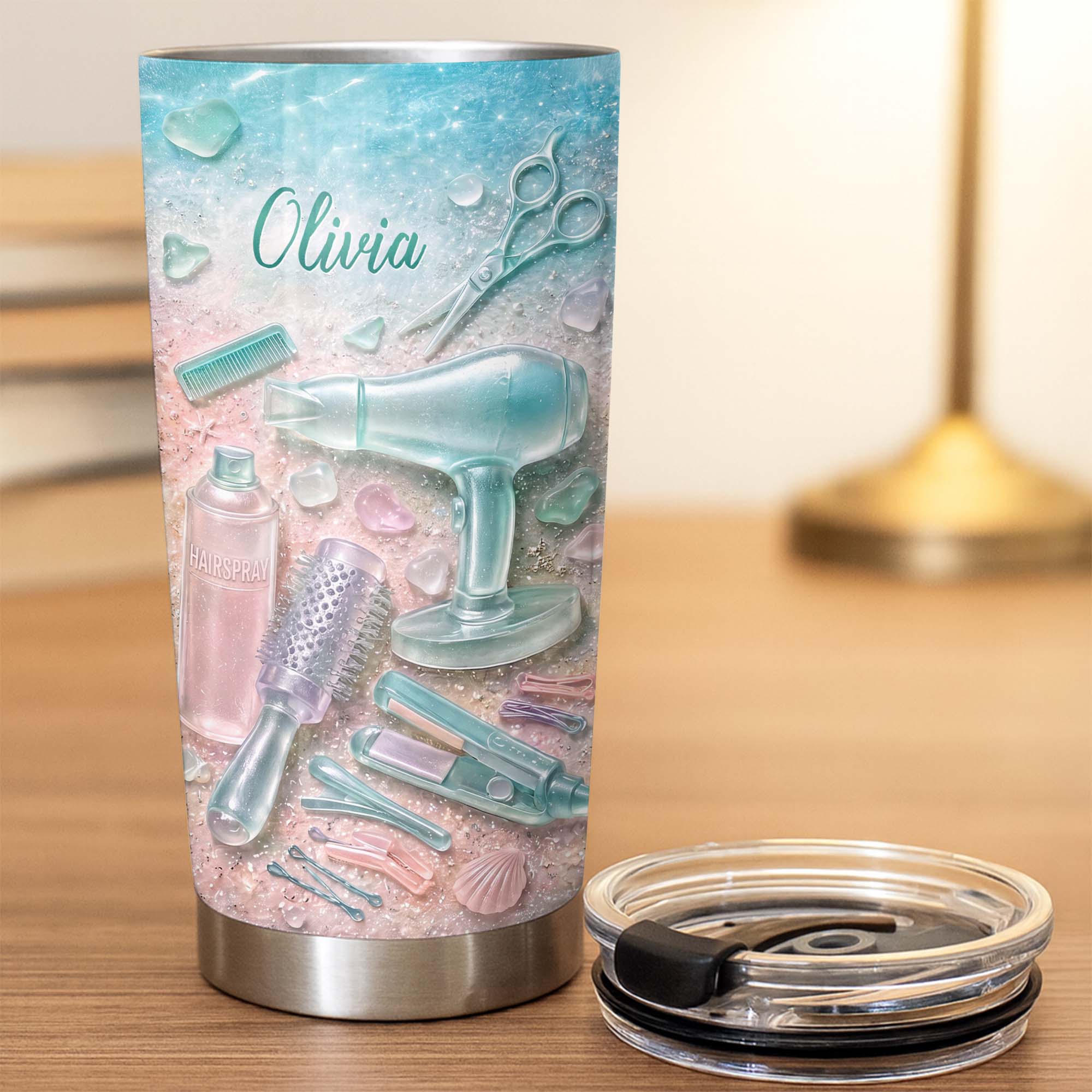 Personalized Stainless Steel Tumbler for Hairstylist Gift 20oz 20oz Tumbler GradoCreations