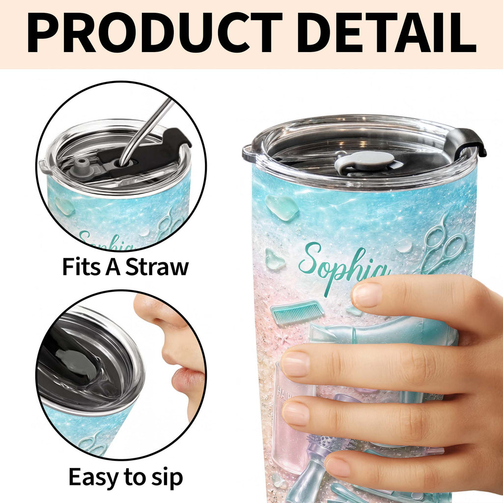 Personalized Stainless Steel Tumbler for Hairstylist Gift 20oz 20oz Tumbler GradoCreations
